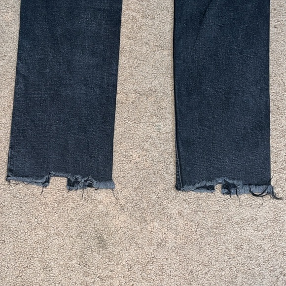 Abercrombie & Fitch Curve Love Skinny High Rise Seam Raw Split Hem Black 31 12R - Picture 11 of 13